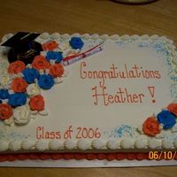 Graduation Cake Marble Cake, All Buttercream Frosting and Flowers.