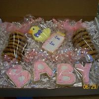It's A Girl! Sugar cookie cut-outs and my delicious m&m & chocolate chip cookies!