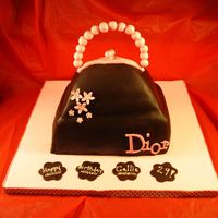 Dior Purse Cake Brown and Pink Purse Cake-Fondant cake gumpaste accesories