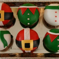 Christmas Cupcakes Santa, Elf, and Snowman Belly cupcakes!