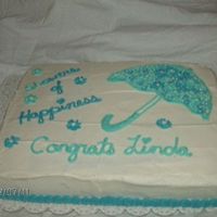 The Blues Bridal Shower Cake This was done for my new sil 's bridal shower. Her colors were different blues and white. My sister told me that no one wanted to cut...