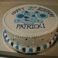 Blues Clues Colorflow Technique I made this blues clues cake with matching cupcakes for my nephew's 2nd birthday using the pattern of a coloring book for the color...