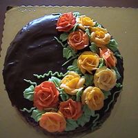 Chocolate With Bc Roses This is my second cake and the first one I upload here /kinda proud and nervious :)/ . I made it for a family of chocolate addicted people...