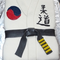Judo chocolate butter cream filled sponge cake with home made fondant