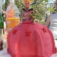 Barbie Cake its a chocholate cake with sponge. Covered by marzipan.