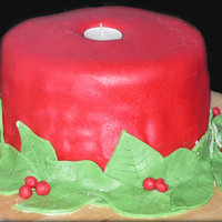 Candle sponge cake with chocolate buttercream with marcipan