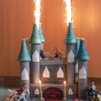 Castle it is a sponge cake , there are 36 eggs in that. I filled it with cooked buttercream (one part is from cooked cream, other part is from...