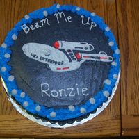 Star Trek Star Trek cake. Traced and filled in. I considered adding stars to the top, but decided that the blackish color looked cool and left it...
