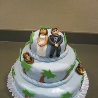 Brazilian Wedding Theme This cake was made for a co-worker who was getting married in Brazil. I made the bride and groom resemble the people. I added Monkeys...