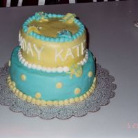 A Fun Cake For A 7 Year Old. She did not want a theme - just bright colors.