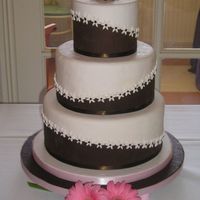 Pink And Brown Another dummy for the most recent show. Pink and chocolate fondant, cut on the diagonal, with little daisies. I used two drums of...