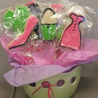 Birthday Cookies NFSC & RI made for a birthday girl who loves hot pink/hot green.