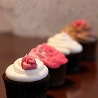 Wedding Cupcakes Lined Up All of the wedding cupcakes together!