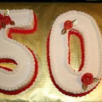 50Th Birthday Thanks everyone for telling me how to make this with 6" cakes.