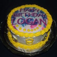 Tie Dye Birthday Cake My first attempt at a Tie Dye Cake for a family friend DD 8th birthday, top is an edible image from local grocery. I designed pic on...