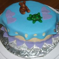 Bear And Turtle Final cake for a fondant class. I was thrilled when I realized that anything I can make from polymer clay I can also make from fondant!