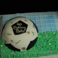 Soccer Team End Of Season Cake Done for my son's soccer team, the Lightning Bolts. Thanks to everyone who has done a version of this cake for the inspiration!
