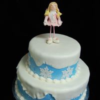 Snowflake/figure 8 For my son's friend's 8th birthday. The figure on top is modeled loosely on the cartoon girl on Schoolhouse Rock "Figure 8&...