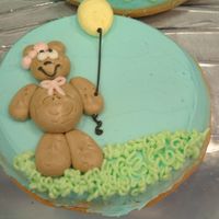 Teddy Bear Cookie 5" round cookie iced with buttercream