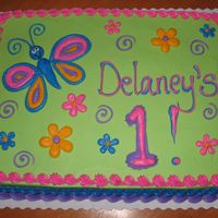 Butterfly Cake 1/2 sheet decorated in buttercream