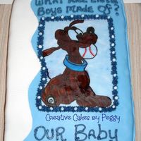 Book Cake For Boy Baby Cake for Baby Shower. Buttercream and fondant. Wafer paper picture.