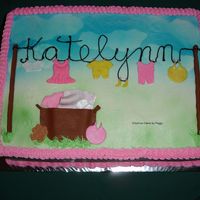 Baby Shower Clothesline baby shower cake. Fondant, airbrush