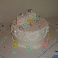 2 Layer Baby Shower Cake 2 Layer 12" round Cake with boxes are also cake.