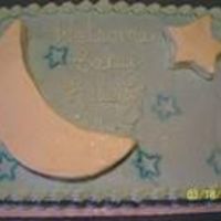 Baby Rileys Baby Shower Cake 1/4 cake with a star and moon I cut out of cake and put on top. I did this cake to match the invitation for the shower for my sister-in-law...