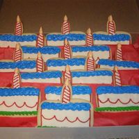 Birthday Cake Cookies Sugar cookies with royal icing.