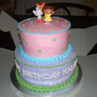 Dora And Boots Cake This is a cake I made for a customer who's little girl was turning two. I torted this with vanilla and chocolate cake and filled and...