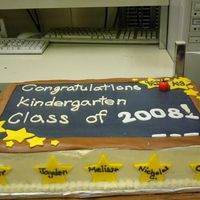 Kindergrad Made this for my DD kinder graduatin. White w/strawberries and cream cheese frosting. Tried to make it look like a chalk board and made...