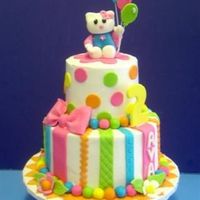 Hello Kitty 08065 Buttercream with fondant accents.