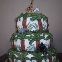 Jungle Cake This was for the retirement of our receptionist at work. She was going on a 3 week safari. One of my cake students baked, iced and covered...