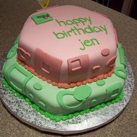 Retro Martini Cake Done for one of my best friend's birthdays - she wanted the cake to match the colors/patterns on her "evite"!!