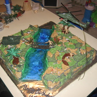 Army Cake a really cute army camo cake with men and all