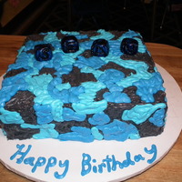 Blue Camo Cake CAMO cake done for a clients first birthday,