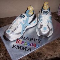 Running Shoes I made these cakes for my girlfriends surprise birthday party. She loves to run. One is chocolate, the other is white cake both with...
