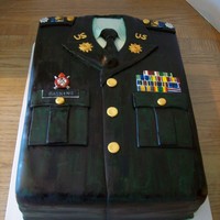 Class A Army Uniform WASC with raspberry filling covered in MMF. All medals and buttons are MMF covered in luster dust.