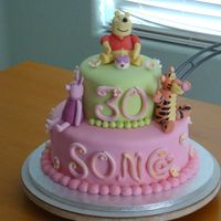 Dsc01692.jpg 10" strawberry cake w/ vanilla buttercream & 6" red velvet w/ cream cheese frosting. Covered/decorated w/ mmf. Figurines &...