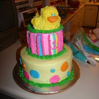 Duckie Cake The top sculpted duck was my first attempt at sculpting. The duck was also removable.