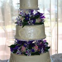 1St Wedding Cake. Second wedding for her, 1st wedding cake for me. Boy, you sure can learn a lot after one of those!