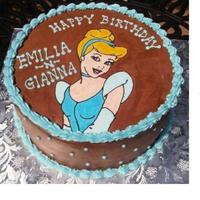 Cinderella Princess Birthday Cake Pretty Cinderella Princess Birthday Cake - French Vanilla Cake, whipped chocolate pudding filling and chocolate icing. Image is FBCT.