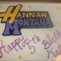 Hannah Montana This is a cake I did for a friend. Its all buttercream with edible glitter. I hate writting on cake!