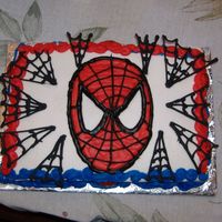 Spiderman This was for my cousins birthday. The webs are royal icing. The rest is buttercream.