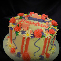 My Mother's 71St Birthday Cake This is an 8" WASC filled with cream cheese and strawberries with buttercream icing. It tasted heavenly! The accents are candy clay. I...