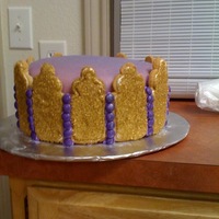 Crown Cake This was a cake I made for our church candlelight service for Christmas. The cake is covered in MMF with luster dust brushed on. The gold...