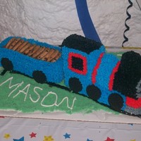 Thomas The Train Thomas the train pound cake covered in buttercream