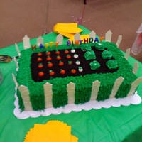 Garden Cake I saw many ideas on CC for a garden cake. The person I made this cake for loved to garden. Covered in buttercream icing. The dirt is ground...