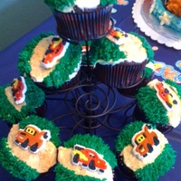 Cars Cupcakes I made chocolate cupcakes, covered in buttercream for the grass and the road is made from crushed vanilla wafers. The car candies were...