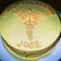 Med School Graduation Simple buttercream cake for a med school graduate.